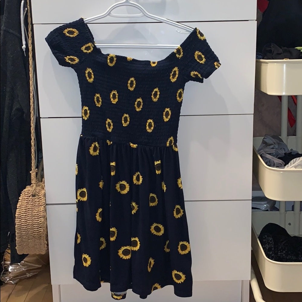 Off-the-shoulder Sunflower Dress
